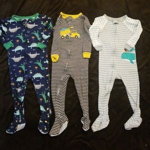 Carter's Boys footed pajamas lot
